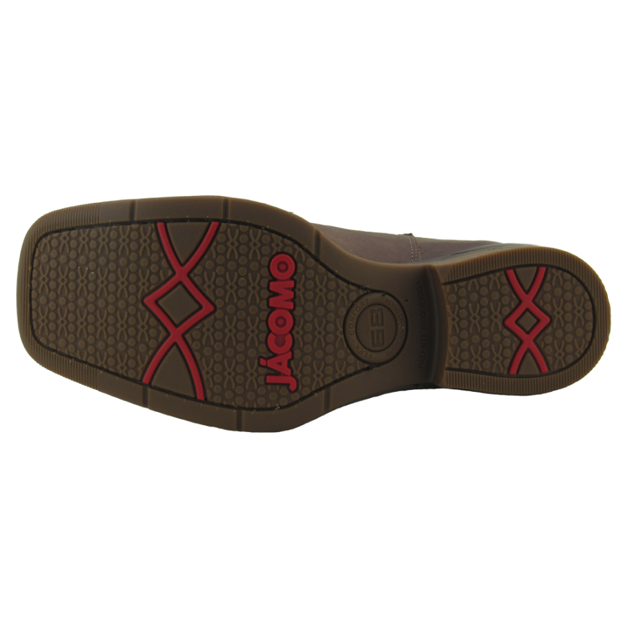 Botina Masculina Western Bico Quadrado Oil Café Solado Up Jacomo